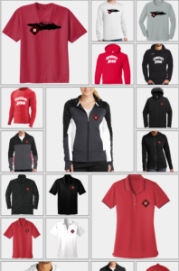 Photo showing items for purchase for club apparel